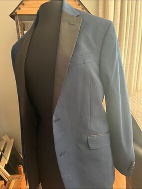 Kenneth Cole Navy Blazer with Black Satin Lapel